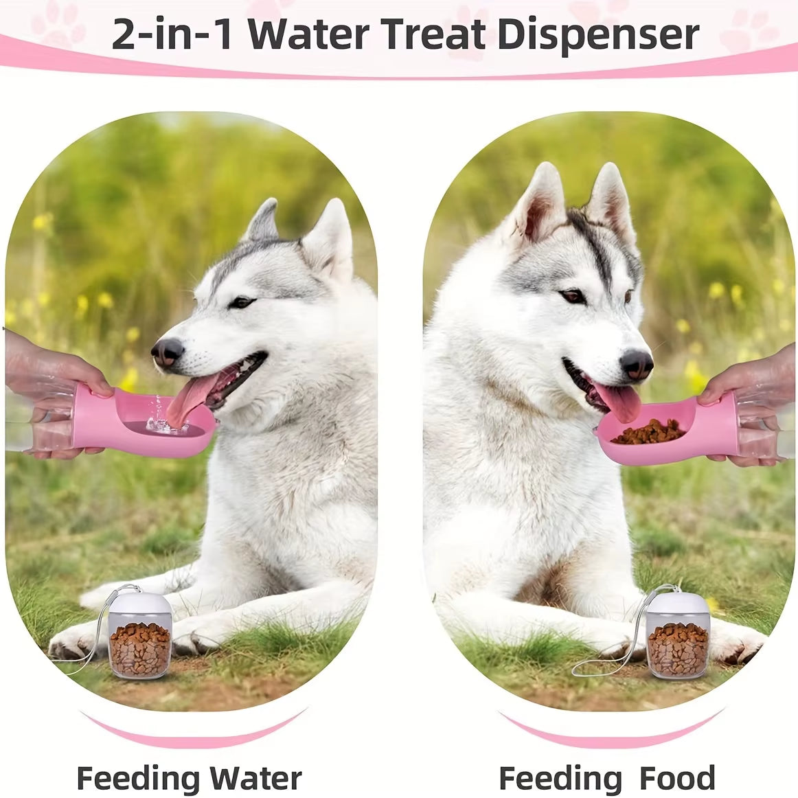 1Pc Dog Cat Water Bottle Portable Pet Water Bottle with Food Container Outdoor Water Dispenser Leak Proof Water Bottles for Dogs