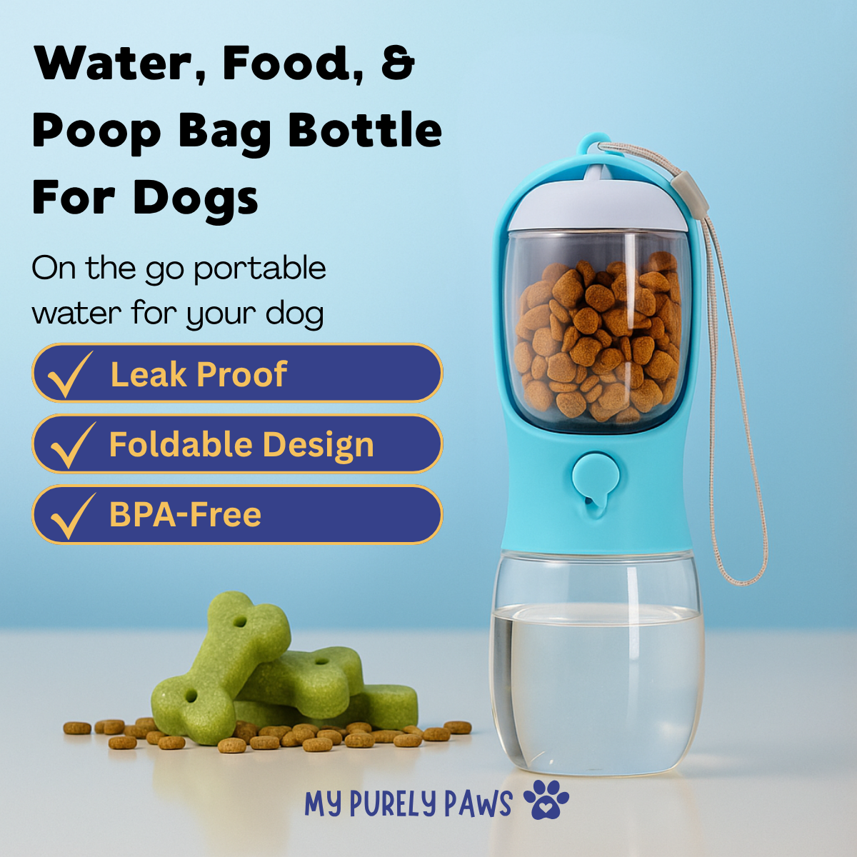 Portable Dog Food & Water Bottle